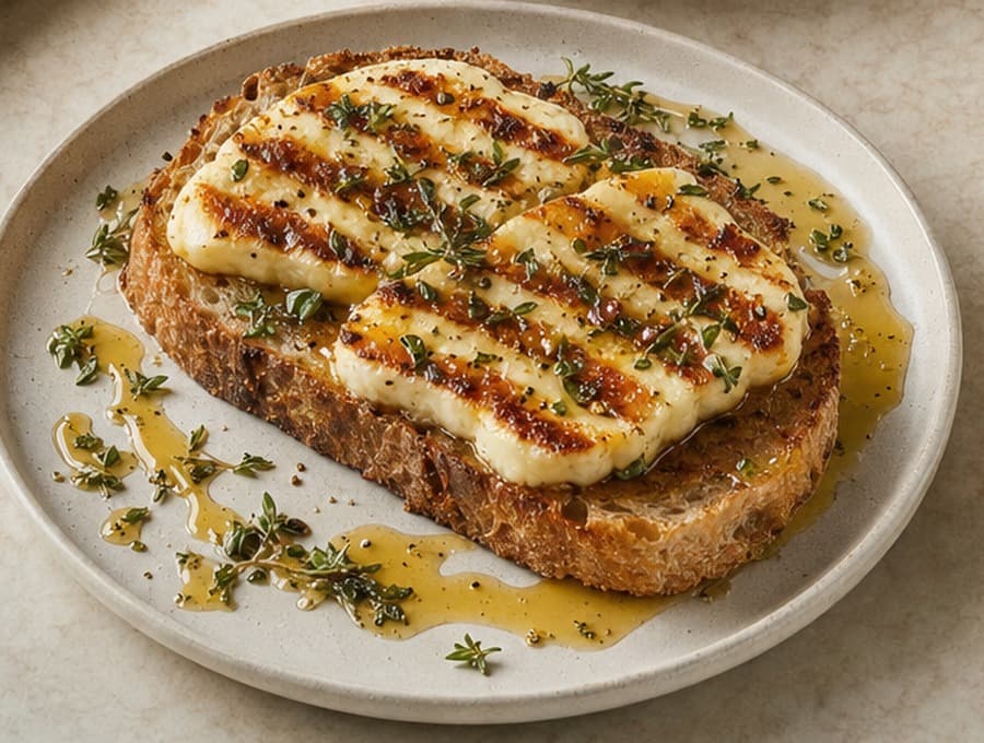 Honey Thyme Halloumi Toast